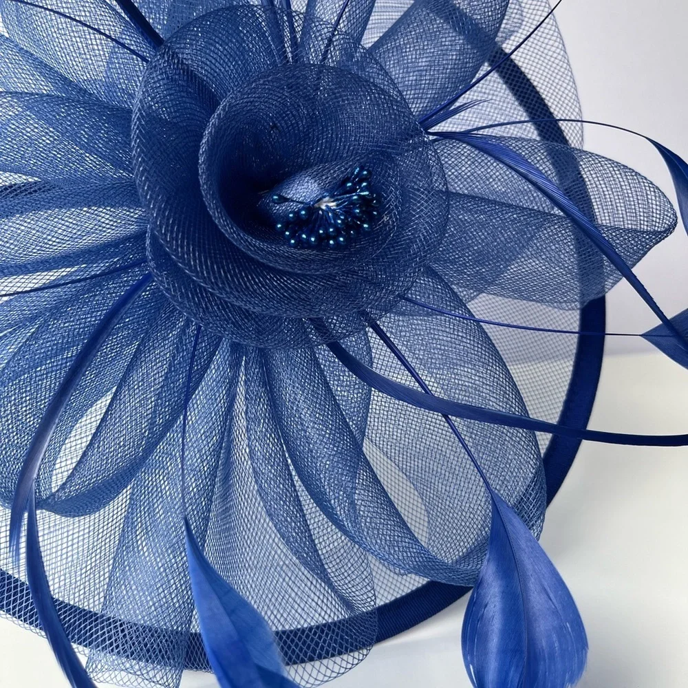 NEW Fascinator Royal Blue Hat - Picture 4 of 12